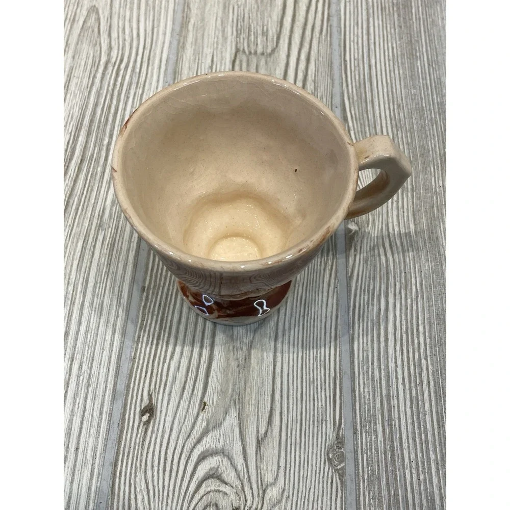 Sitka Clay Studio Pottery Marbled Agateware Teacup and Saucer Set Brown Cream